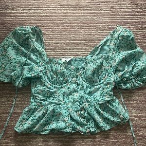 Light blue floral print shirt